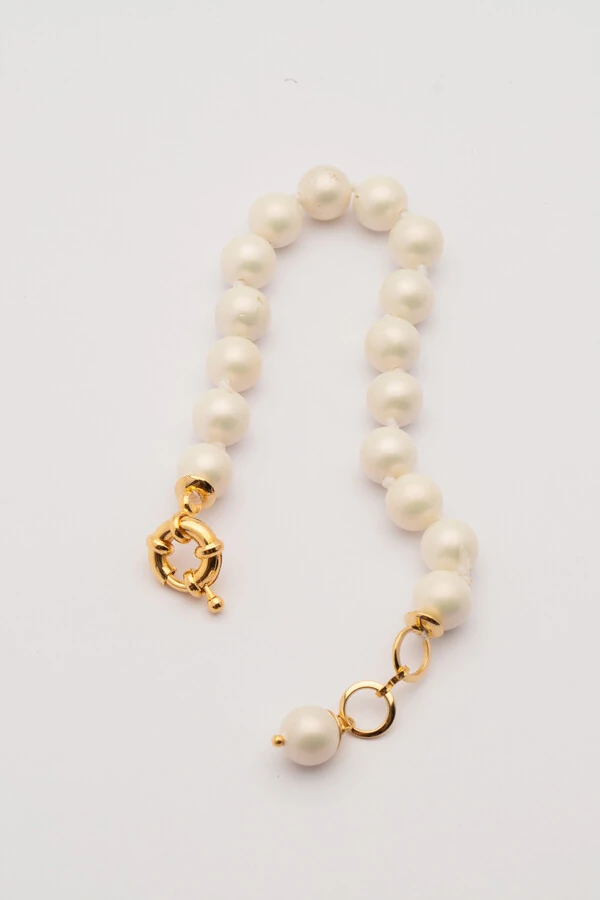 Pulseira Pérola Shell Banho Ouro 18K