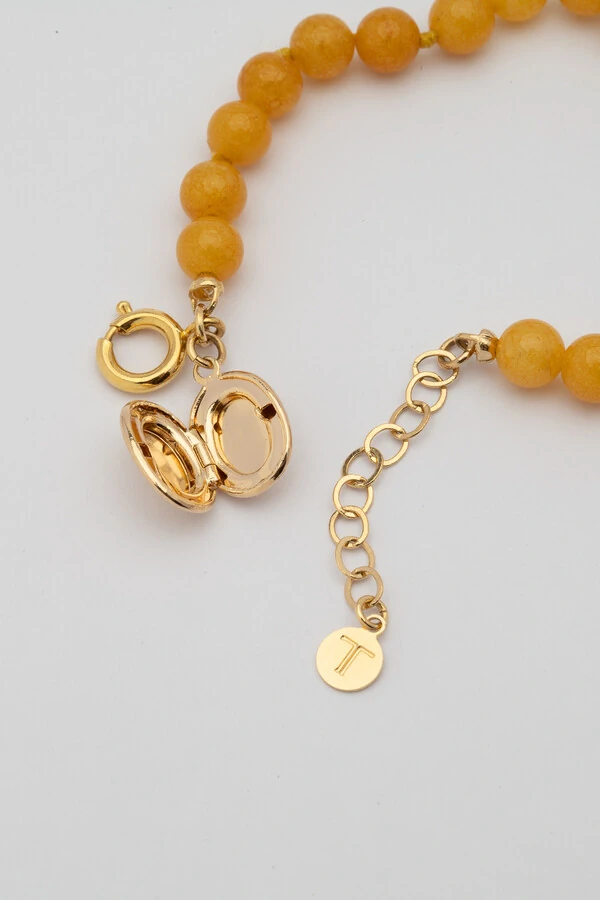 Pulseira Nautic Jade Amarela Banho Ouro 18K