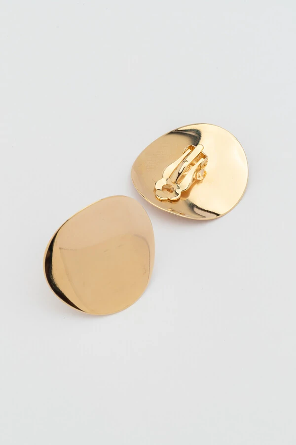 Brinco Dourado Pressão Chapa Ondulada