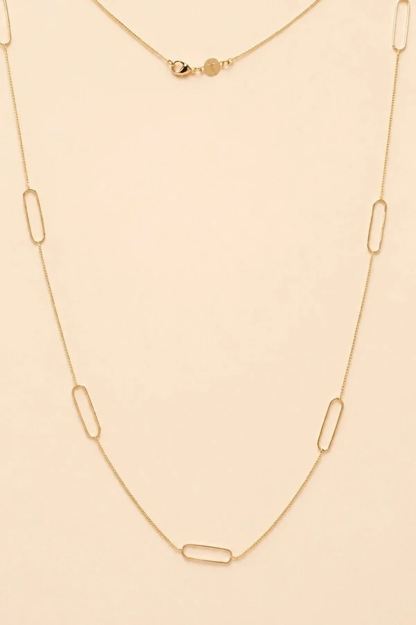 Colar Dourado Longo Elos Slim
