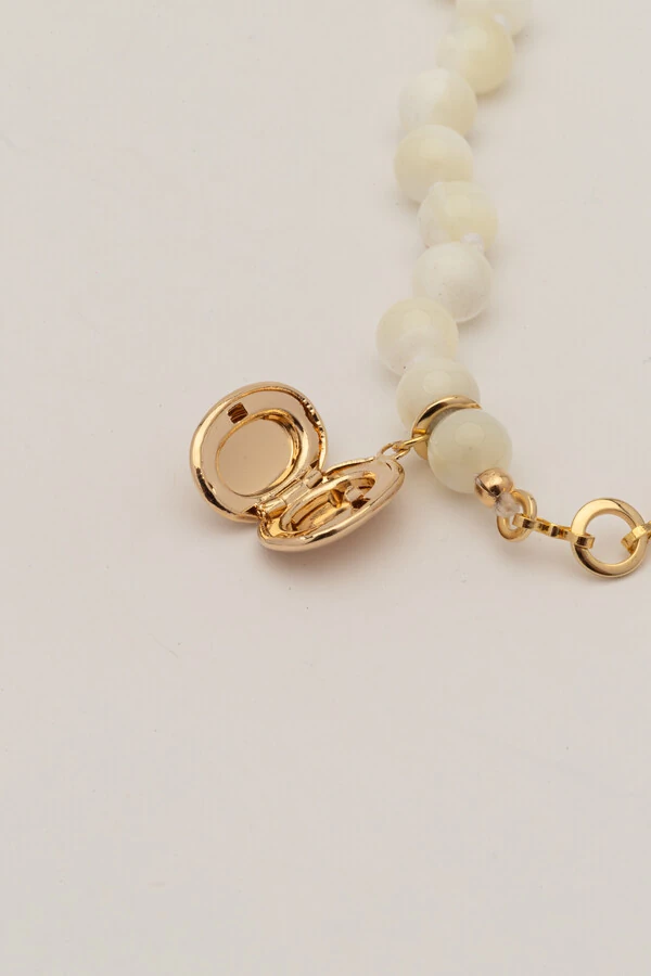 Pulseira Esferas Madre Banho Ouro 18K