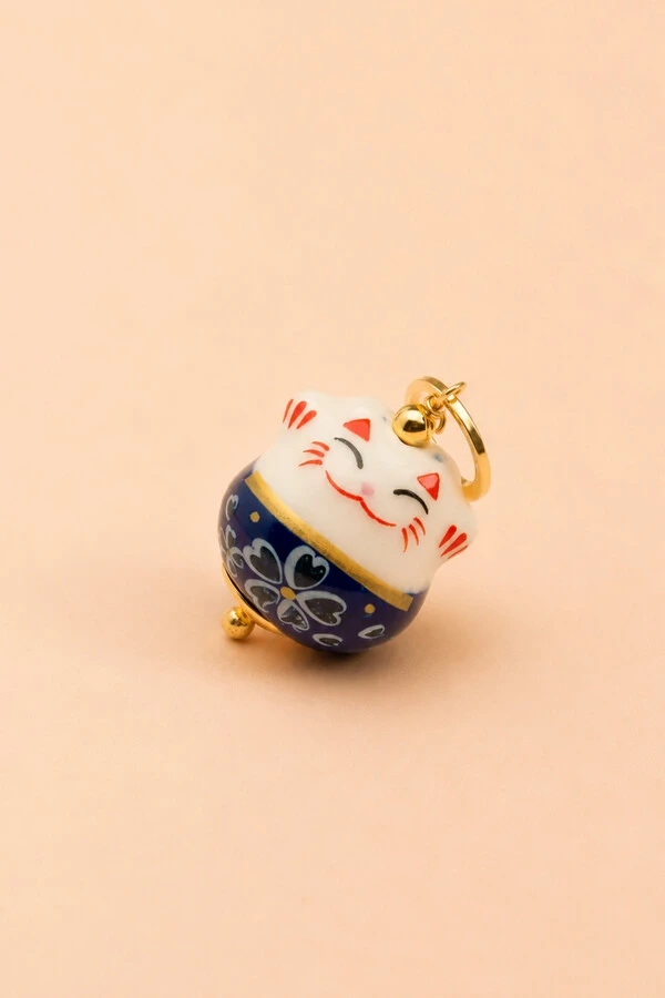 Pingente Gatinho Da Sorte Banho Ouro 18K
