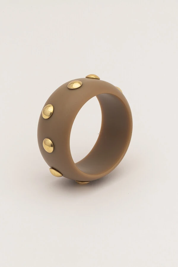 Bracelete Resina Fendi Tachinhas Douradas