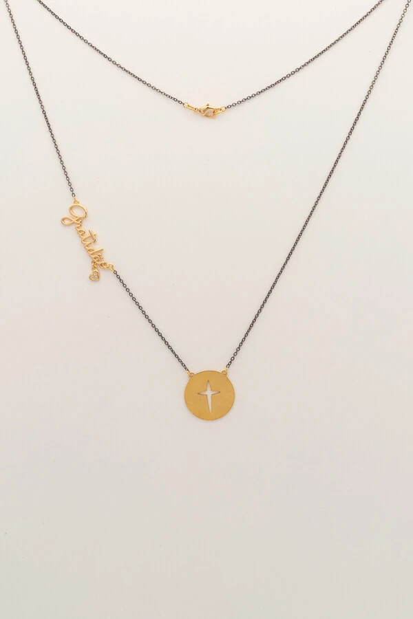 Colar Gratidão Banho Ouro 18k