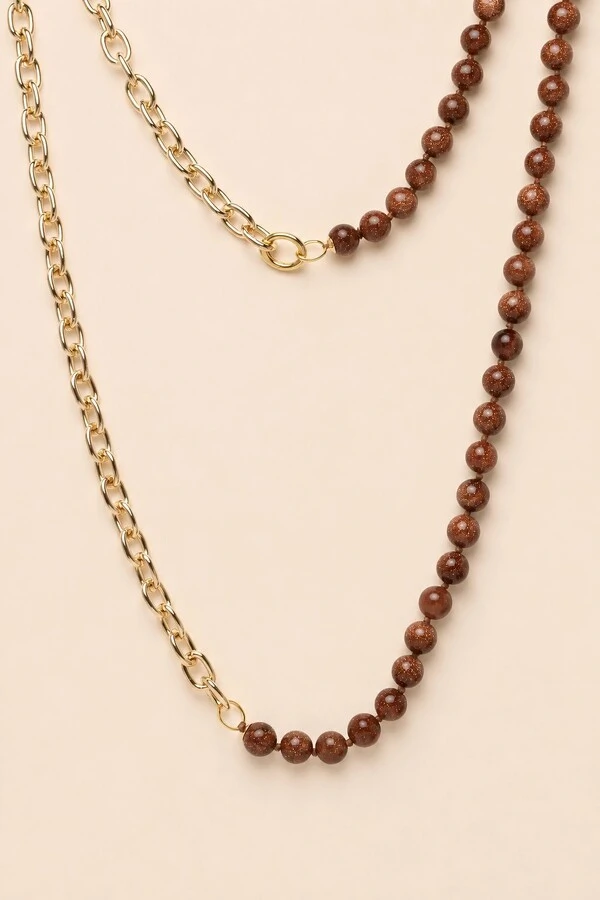 Colar Dourado 2 em 1 Vicenza Goldstone