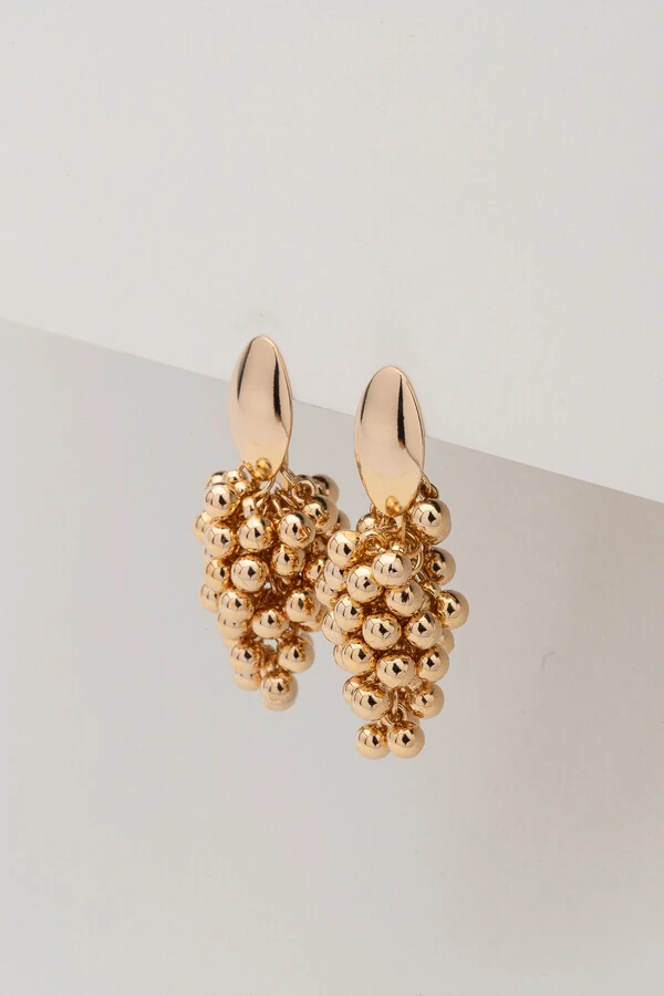 Brinco Cacho Esferas Dourado
