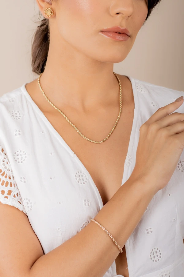 Colar Cordão Baiano Banho Ouro 18K