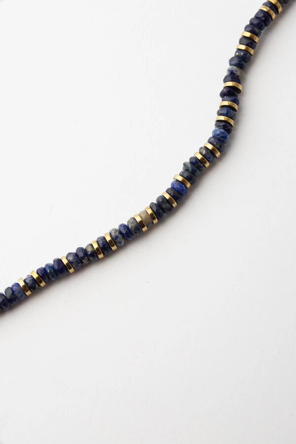 Pulseira Lápis Lazuli Banho Ouro 18K