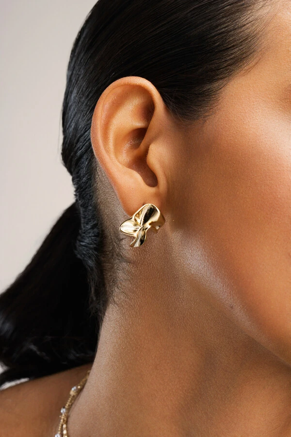 Brinco Dourado Flor Orgânica