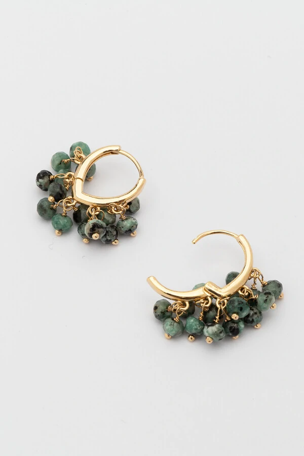 Brinco Dawn Argola Cachinhos Jade Zoisita