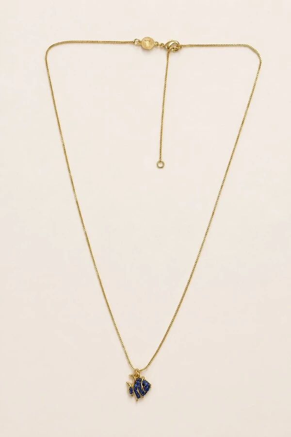 Colar Peixinho Zircônia Banho Ouro 18K