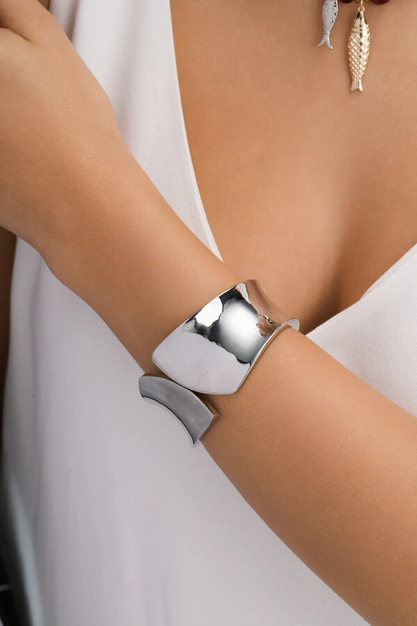 Pulseira Larga Bracelete Geométrico