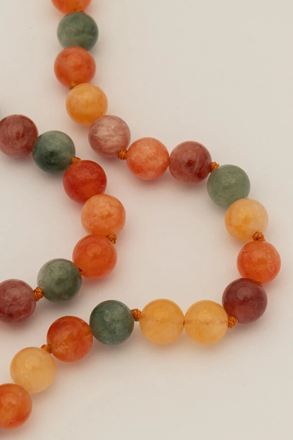 Colar Curto Marise Mix Jade Banho Ouro 18K