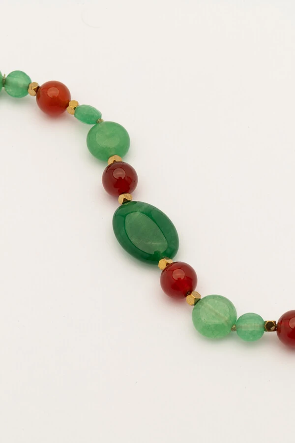 Pulseira Jardins Agatha Verde Banho Ouro 18K