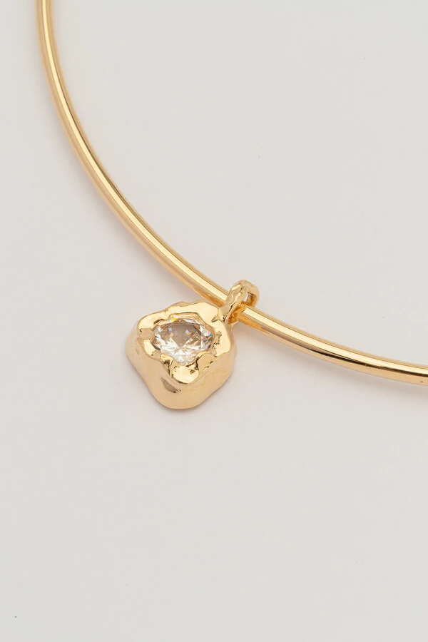 Colar Aro Dourado Vesúvio Zircônia Cristal