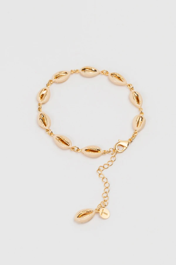 Pulseira Dourada Búzios Esmaltados