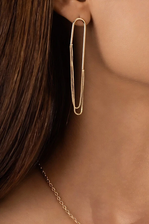 Brinco Slim Banho Ouro 18K