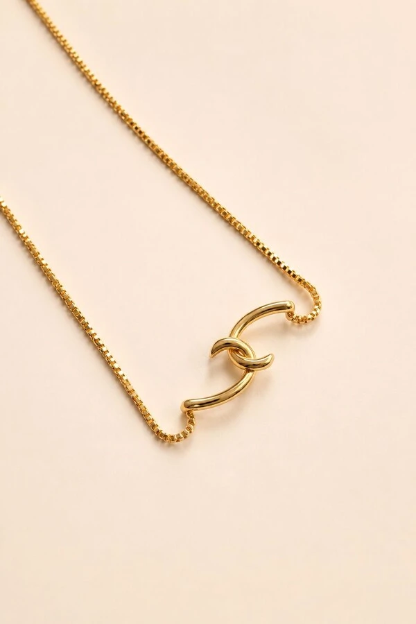 Colar Entrelaçado Banho de Ouro 18k