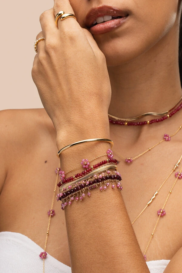 Pulseira Fiore Primavera Banho Ouro 18K