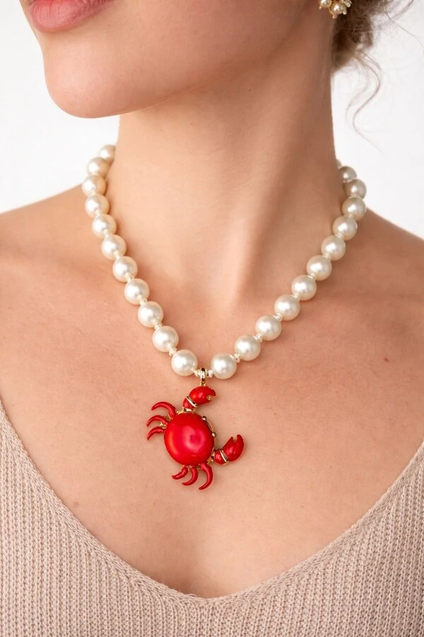 Colar Dourado Caranguejo