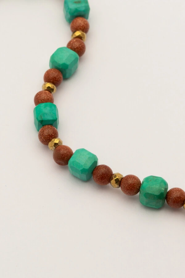 Pulseira Vicenza Goldstone Howlita Banho Ouro 18K