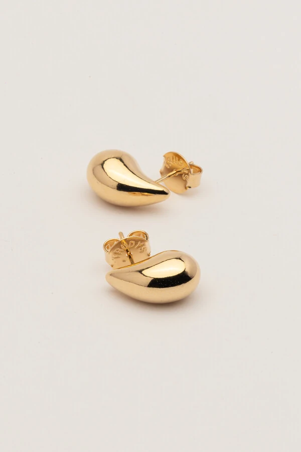 Brinco Gotinha Lisa Banho Ouro 18K