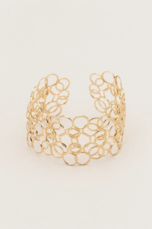 Pulseira Bracelete Círculos Dourado