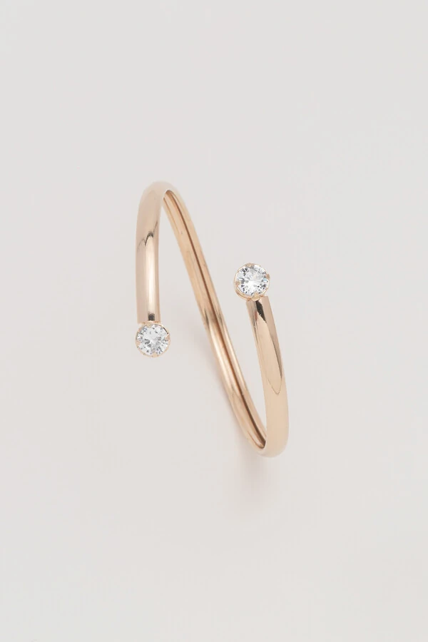 Pulseira Dourada Zircônia Dupla