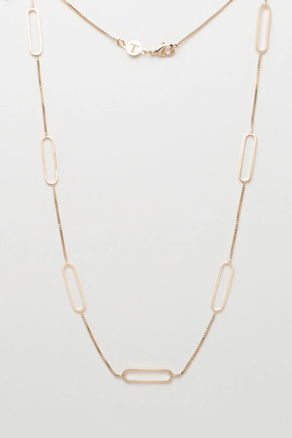 Colar Dourado Longo Elos Slim