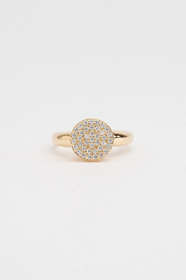 Anel Chuveirinho Zircônia Banho Ouro 18K