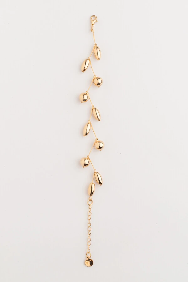 Pulseira Dourada Mix Bubbles Zig Zag