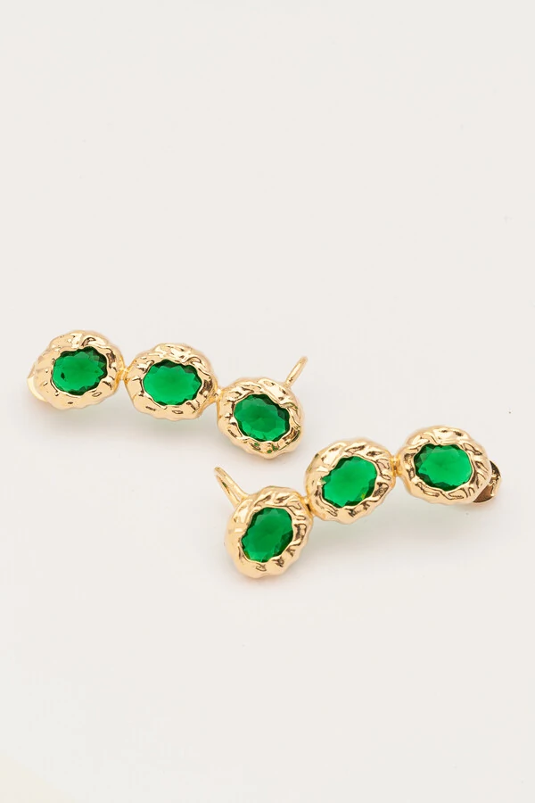 Brinco Dourado Earcuff Amazonas Verde