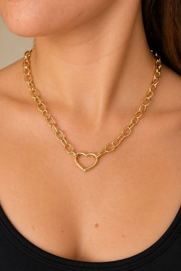 Colar Amor em Elos Banho Ouro 18K