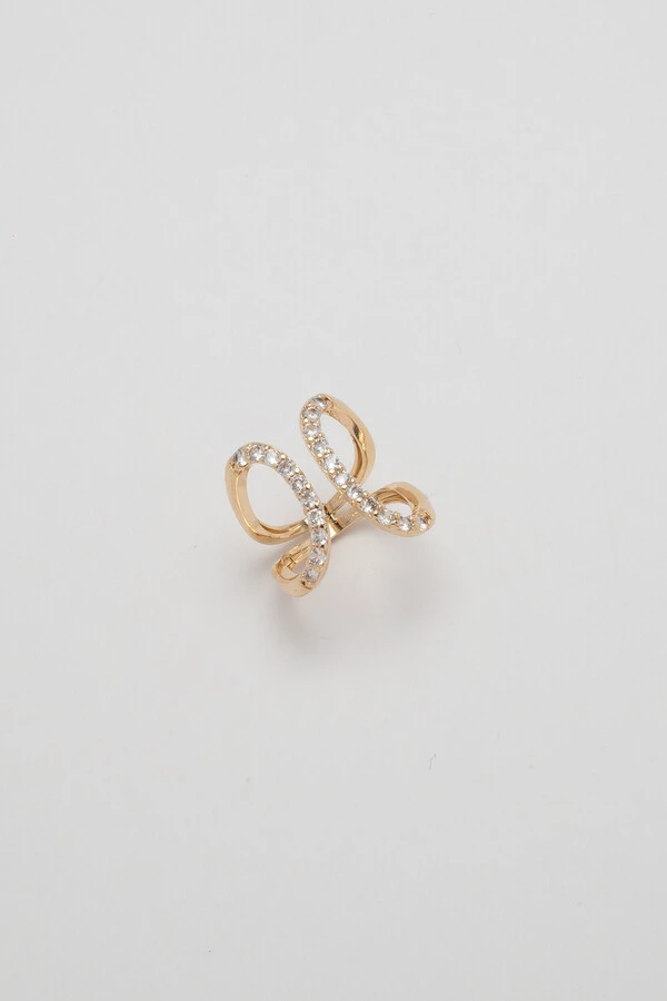 Anel Elegance Zircônia Banho Ouro 18K
