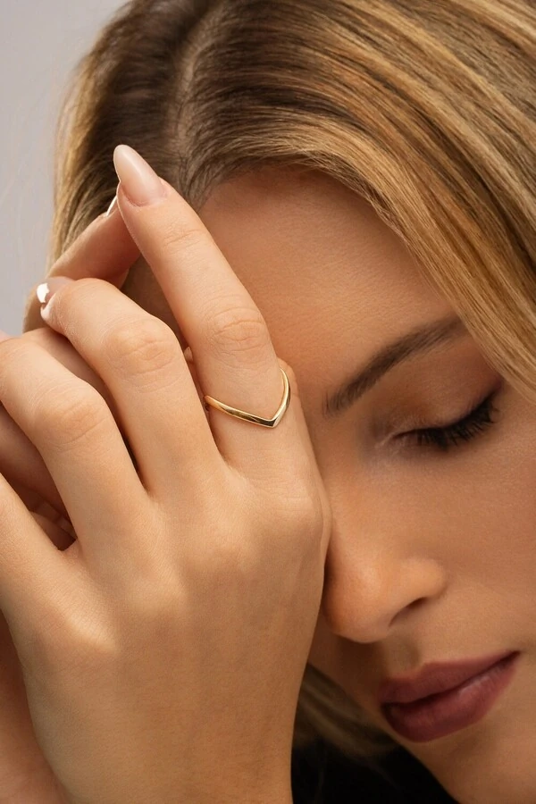 Anel Slim Liso Banho Ouro 18K