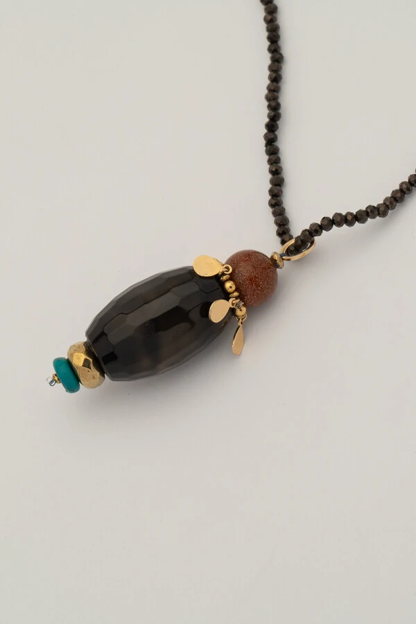 Colar Longo Verano Cristais Jade Banho Ouro 18K
