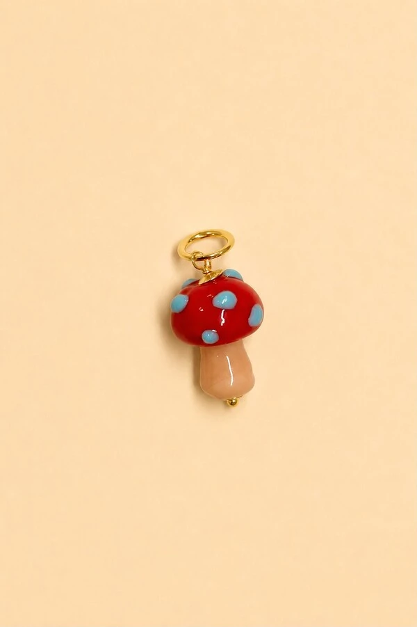 Pingente Cogumelo Da Sorte Banho Ouro 18K