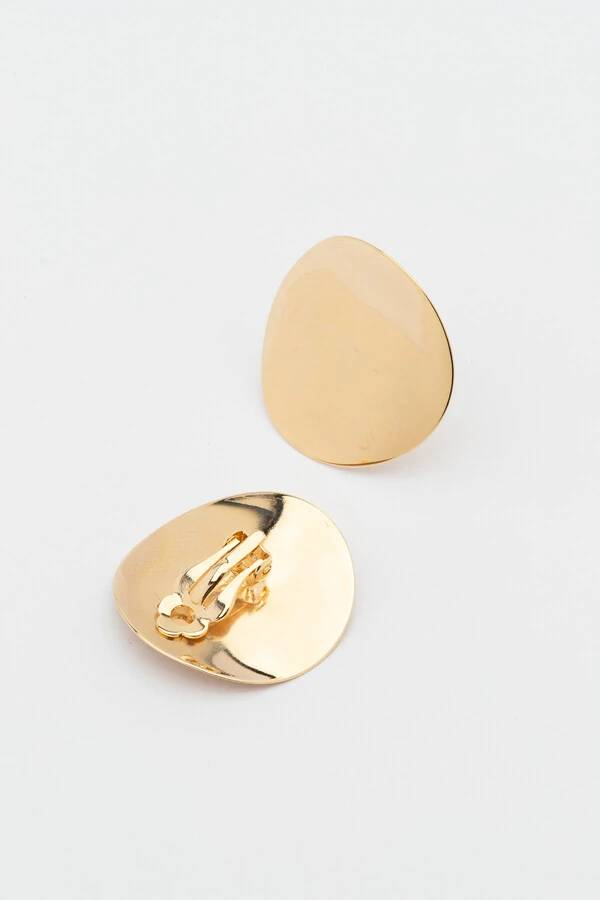 Brinco Dourado Pressão Chapa Ondulada