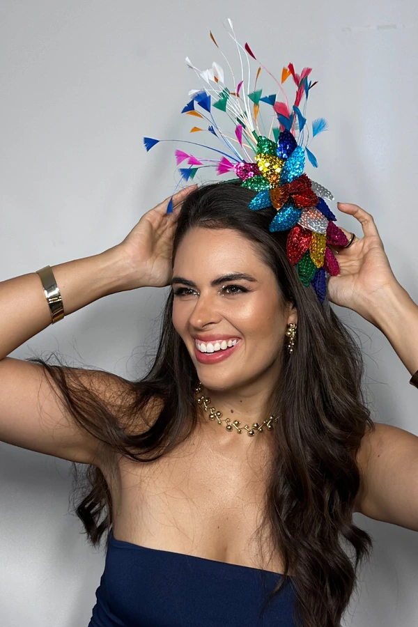 Tiara Folhas Paetê Color
