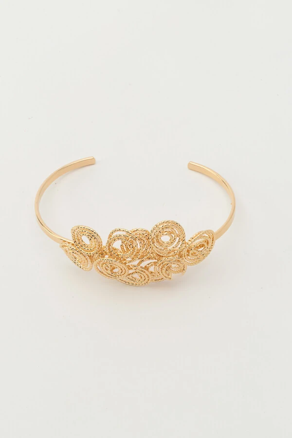 Pulseira Bracelete Dourado Caracóis