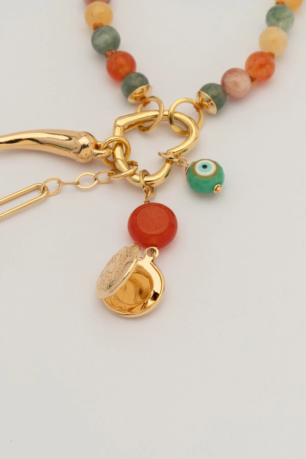 Colar Patuá Da Sorte Marise Jade Banho Ouro 18K