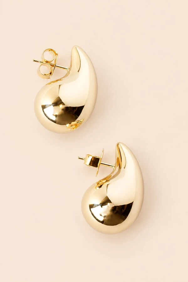Brinco Dourado Gota Bold
