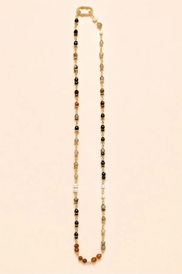 Colar Pedras Mix Jasper Banho Ouro 18K