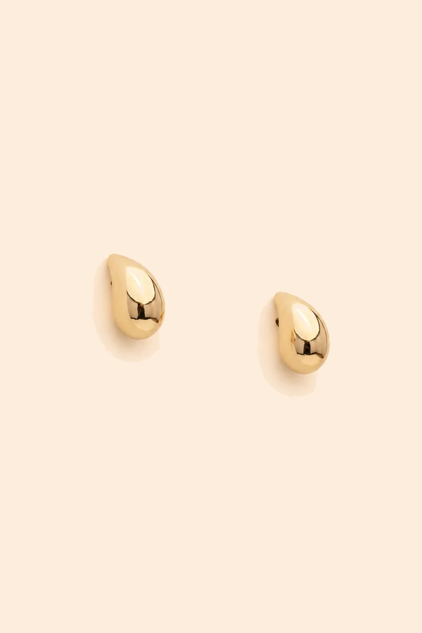Brinco Gotinha Lisa Banho Ouro 18K