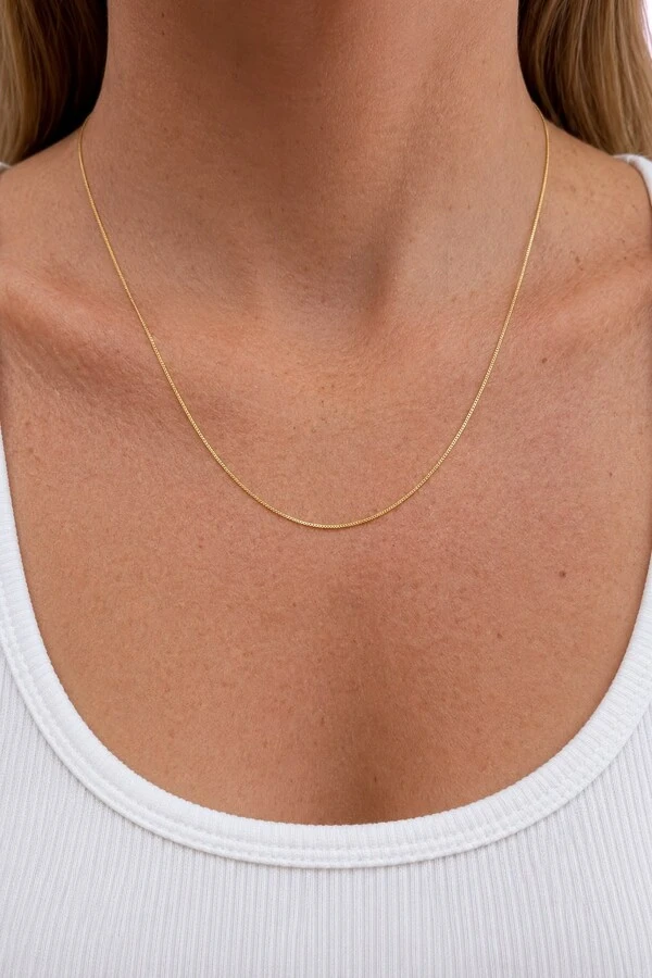Colar Veneziana 45 cm Banho Ouro 18K