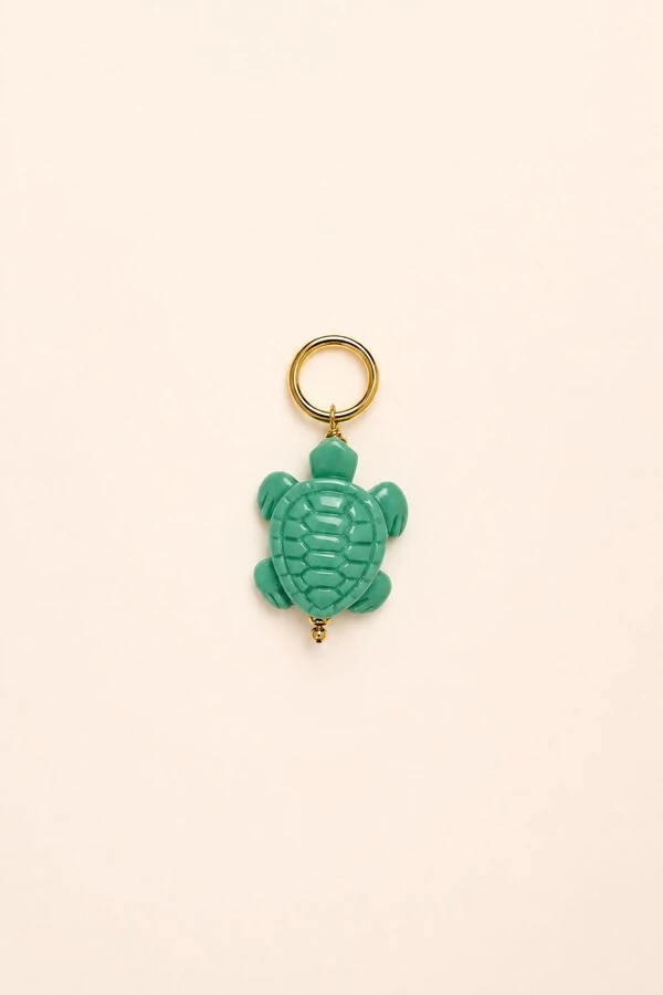 Pingente Tartaruga Turquesa Banho Ouro 18K