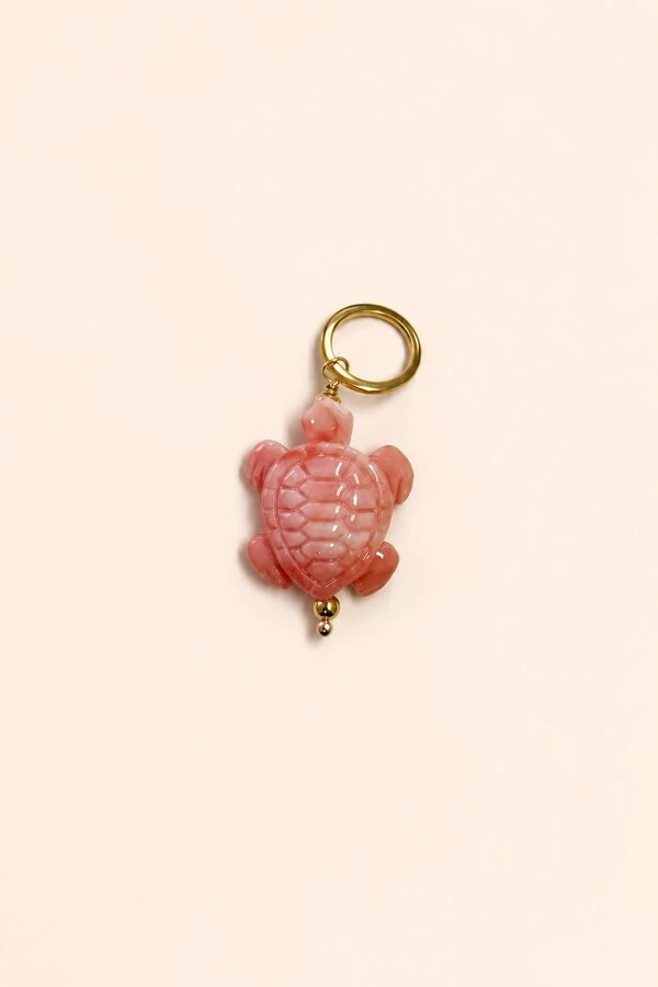 Pingente Tartaruga Salmão Banho Ouro 18K