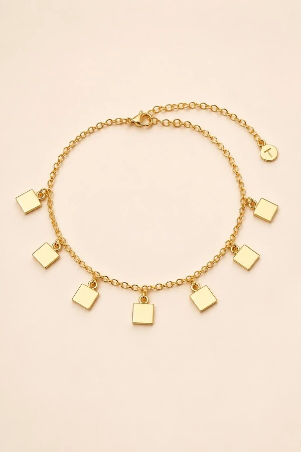 Pulseira Dourada Cubos