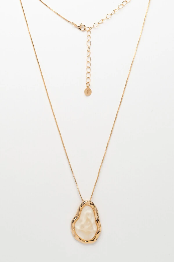 Colar Dourado Orgânico Resina Off