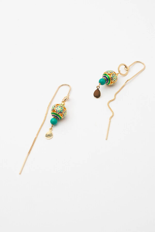 Brinco Boho Anzol Banho Ouro 18K